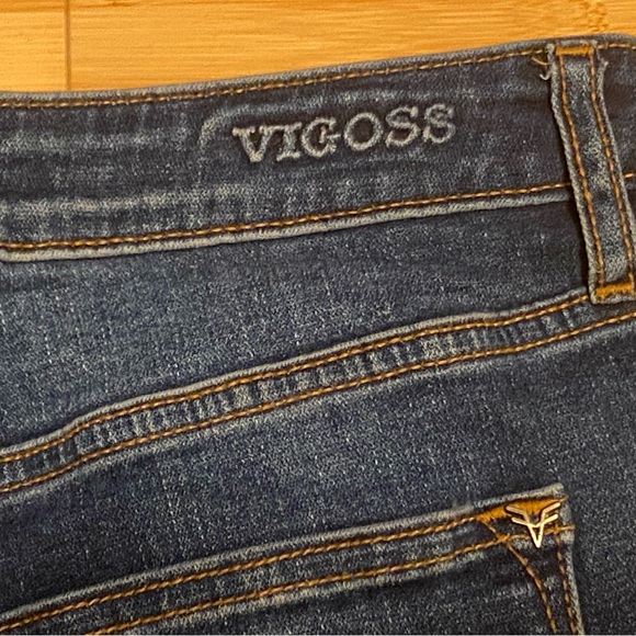 Vigoss Marley Mid Rise Cuffed Denim Shorts Size 31 Dark Wash Stretch - Picture 4 of 6